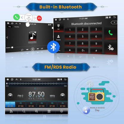Inefala Android 15 Autoradio 1 Din CarPlay mit motorisiertem Bildschirm (2 + 64G), 7 Zoll Bluetooth Autoradio mit Wireless Android Auto CarPlay Mirror Link FM RDS GPS WiFi Rückfahrkamera AUX USB