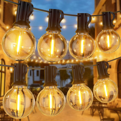 GPATIO LED Outdoor Fairy Lights, 45 m, Power, 75 + 2 Bulbs, Warm White G40 Plastic Bulbs, IP45 Waterproof, Indoor/Outdoor Fairy Lights for Garden, Patio, Weddings, Parties