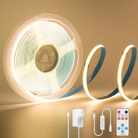 Banda LED PAUTIX COB 3m 2700K 24V cu telecomanda RF