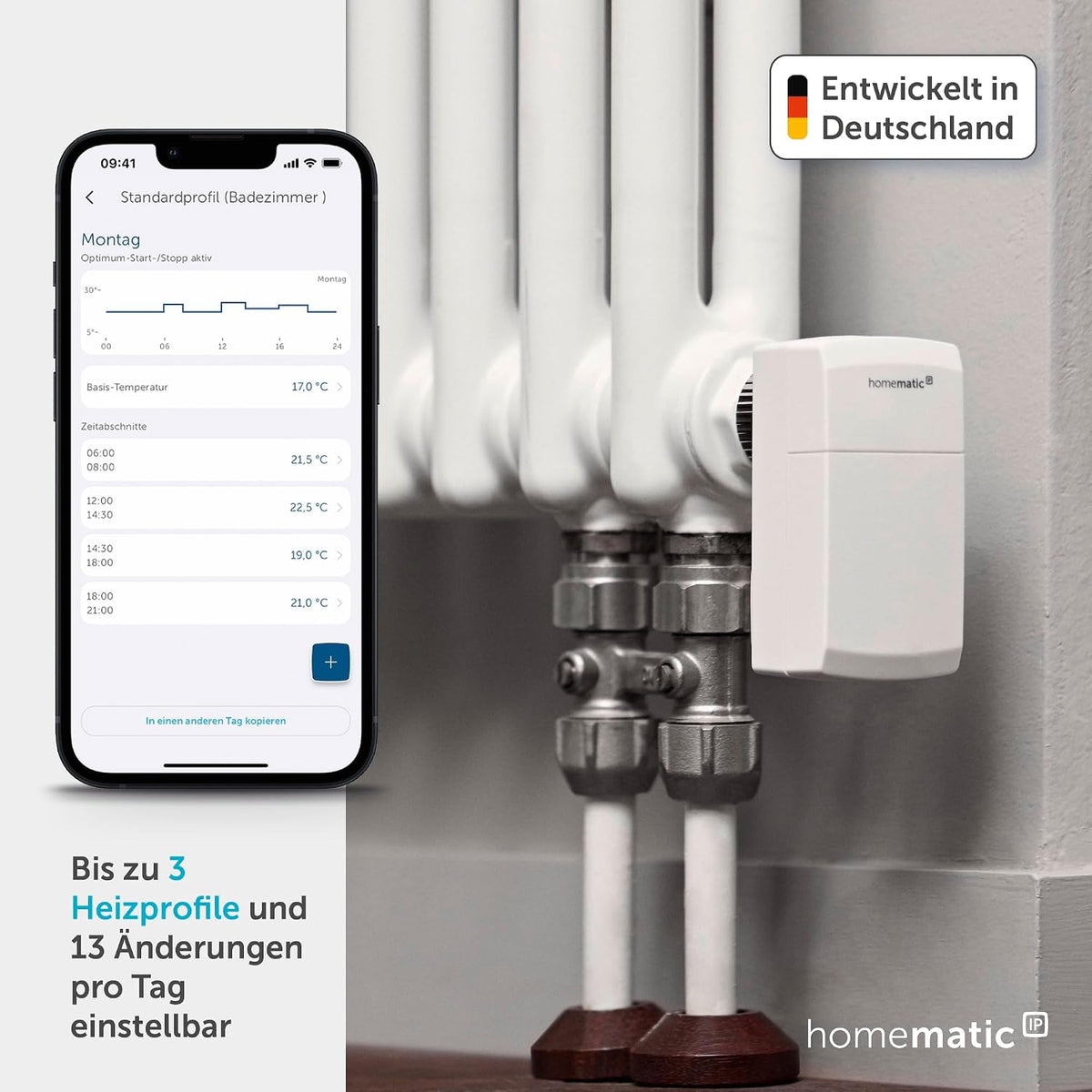 Termostat inteligent compact pentru radiator Homematic IP, marimea Compact