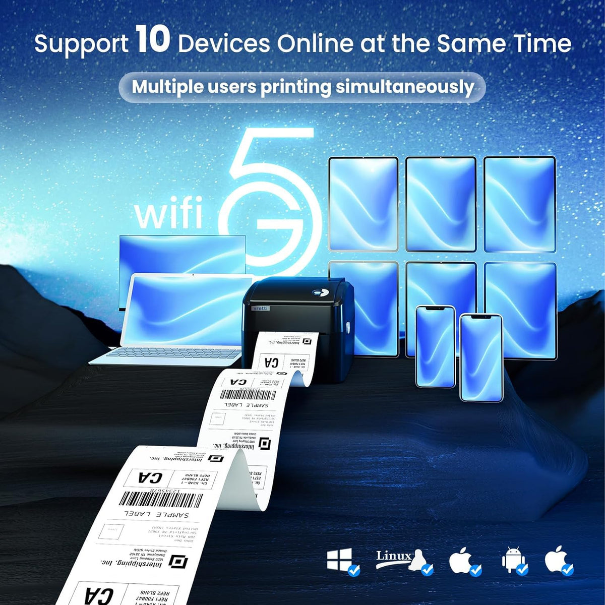Imprimanta termica etichete vretti 420B WiFi USB 100x150 mm