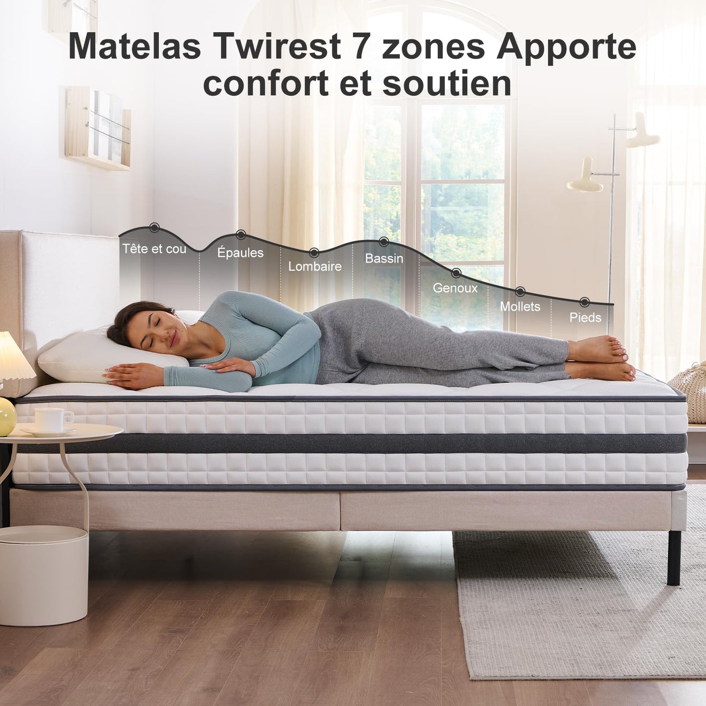 Saltea Twirest 160x200x22 cm hibrida pocket spring memory foam