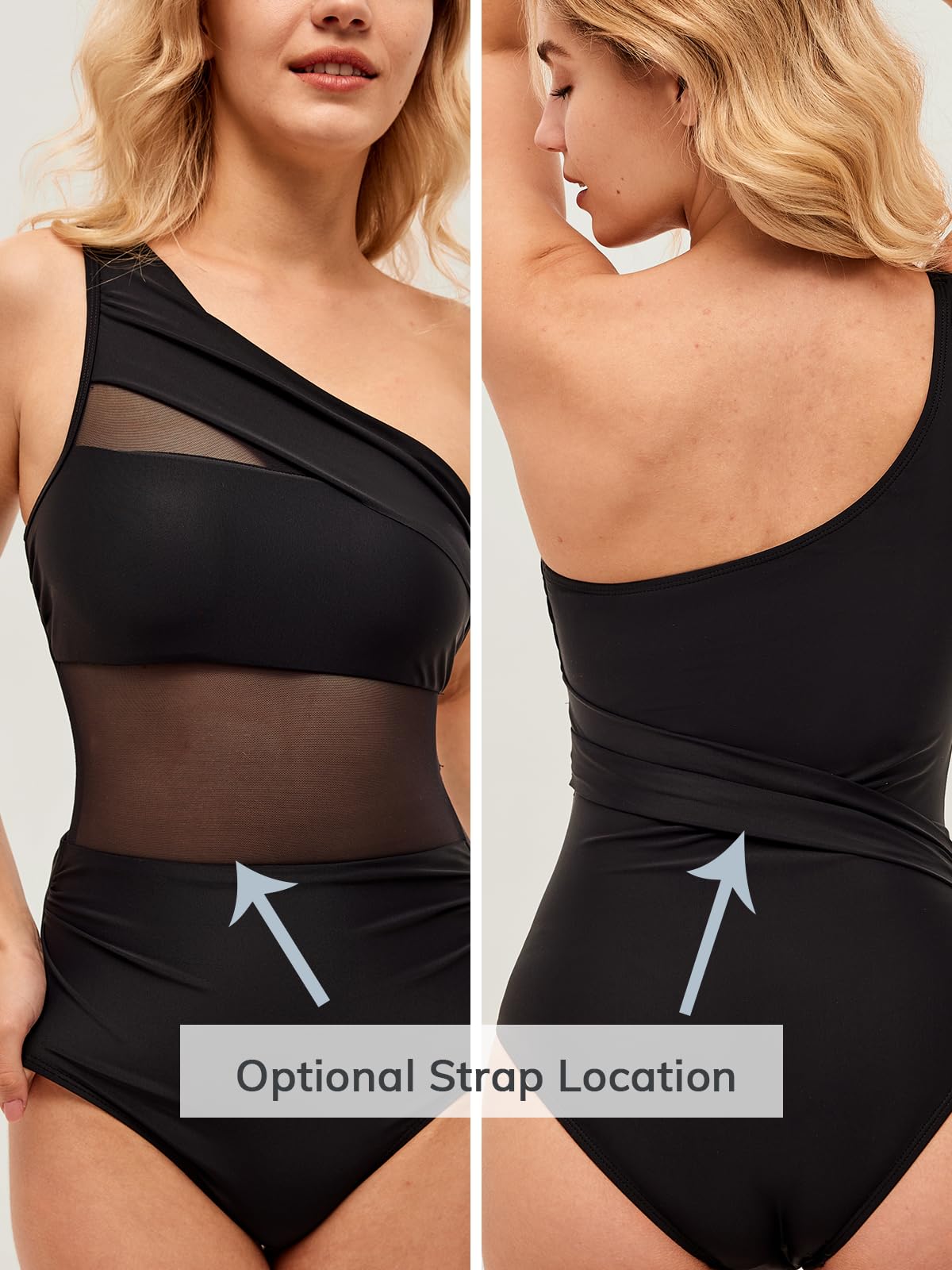 Costum de baie XL - CUPSHE control abdomen one shoulder mesh