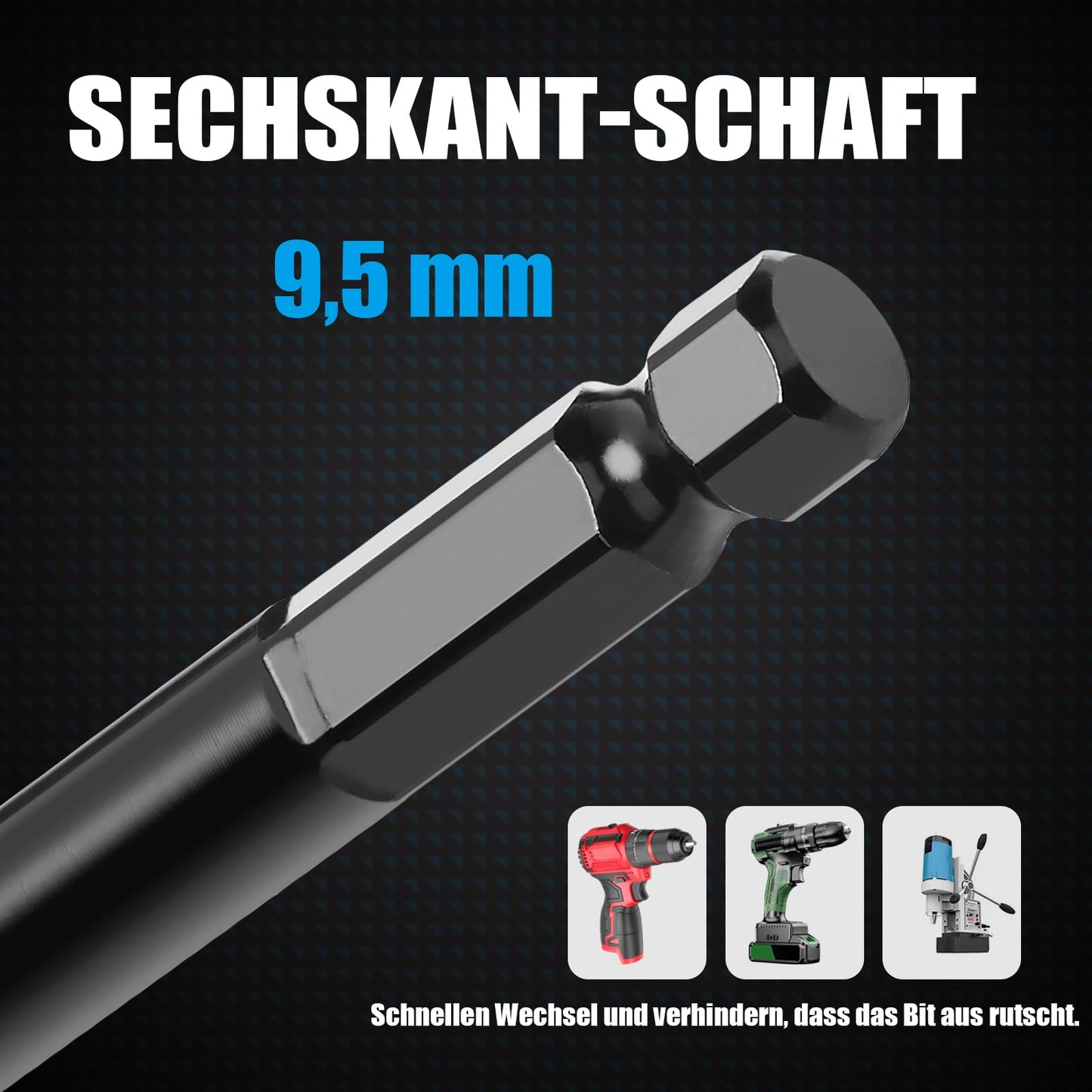Burghiu melcat MOXPIFY 30x460 mm pentru lemn, coada hexagonala E9.5