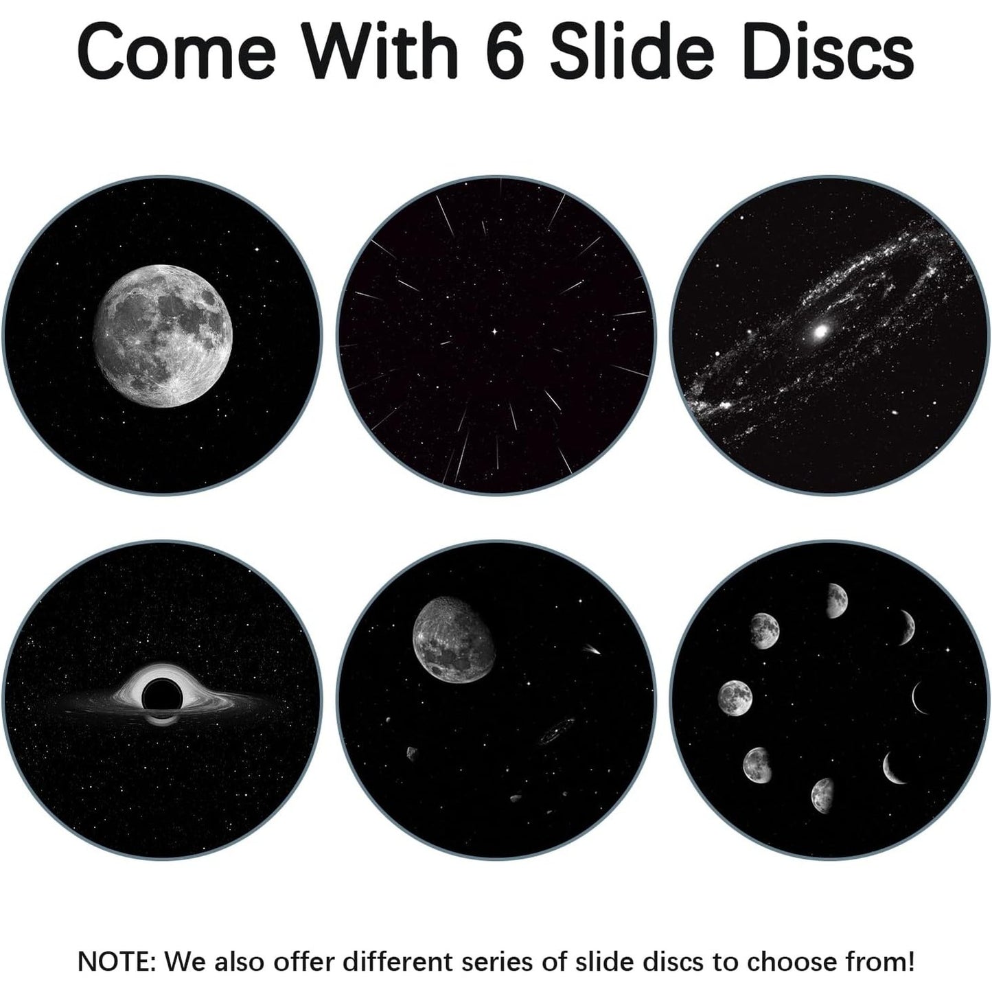 Moon and Stars: Discs for POCOCO Galaxy Projector, 5K Ultra HD, Semiconductor Lithography (6 discs)