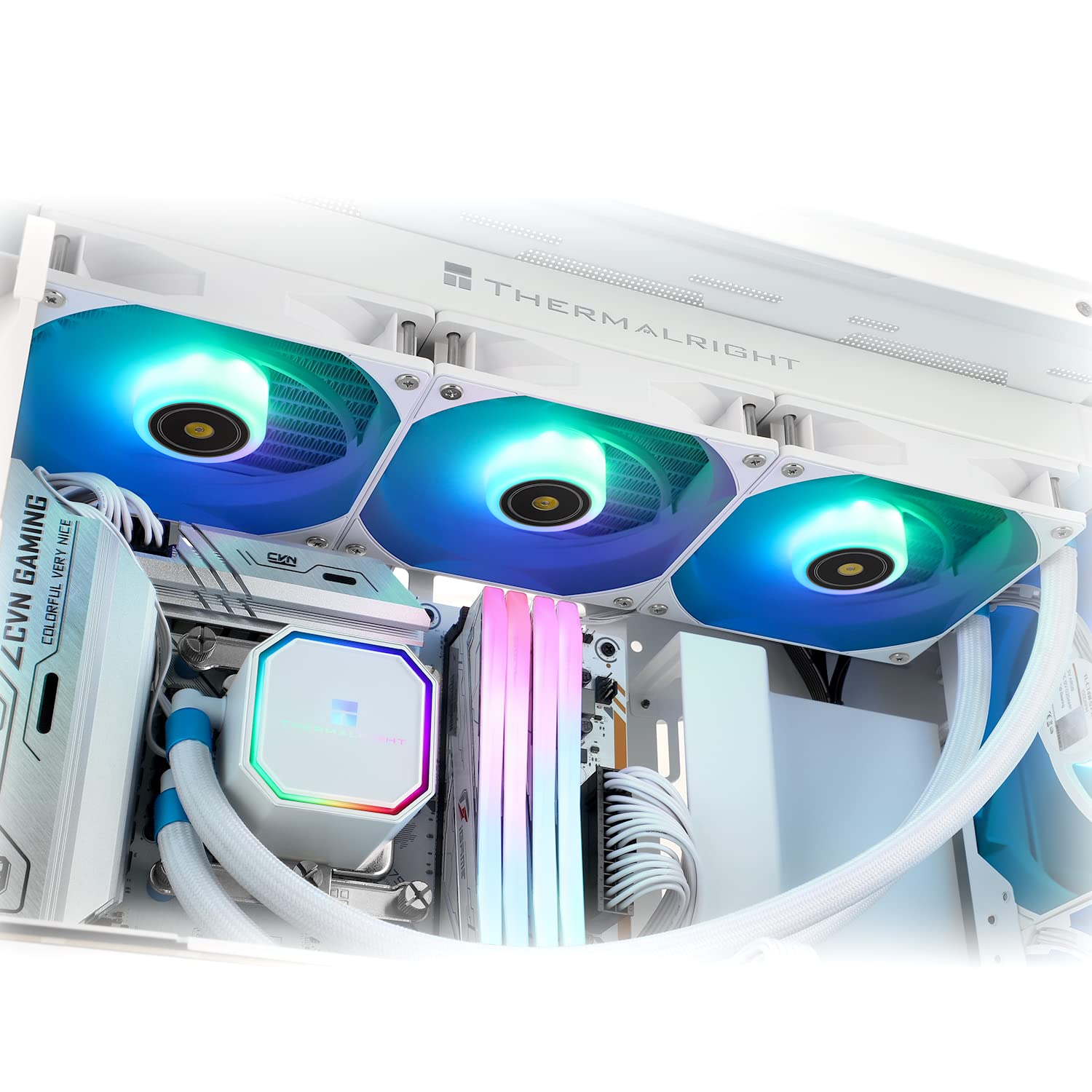 Thermalright Frozen Prism 360 White ARGB AIO Water Cooler,Liquid CPU Cooler, 3×120mm PWM Fans Water Cooling System,1850RPM High Speed,Compatible with AMD/AM4/AM5 & Intel LGA1156/1200/2011/1700