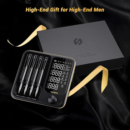 Inkbird INT-14-BW Meat Thermometer Wireless, Smart Grill Thermometer WiFi 2.4G and Bluetooth 5.4 Signal 91 m, Oven Thermometer for Oven, Grill, Smoker, Rotisserie Airfryer Oven
