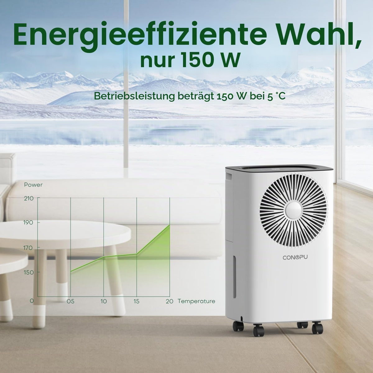 Dezumidificator CONOPU 12 L/zi cu temporizator 24 h si drenaj continuu