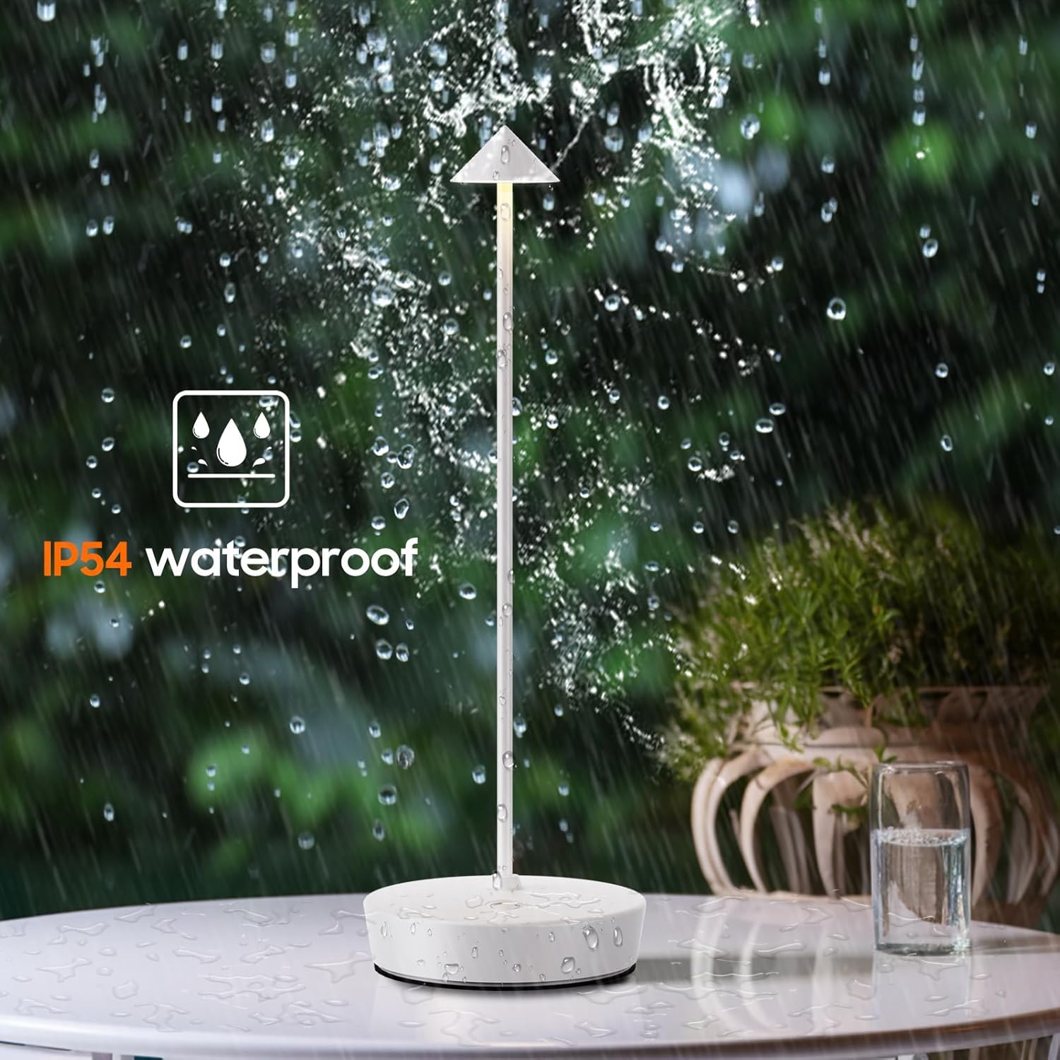 Paquete de 2 lámparas de mesa inalámbricas recargables, lámpara de mesa LED portátil para exteriores, impermeable, 6000 mAh, lámpara de escritorio, 3 colores de atenuación continua para
