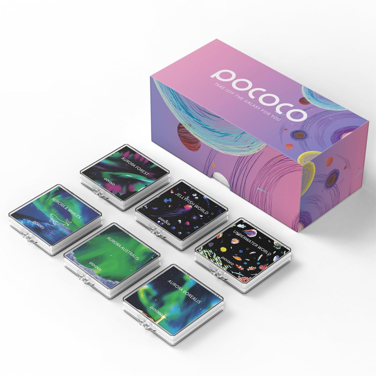 Discuri Aurora & Deep Sea POCOCO, 6 buc, 5K Ultra HD, efecte galaxie