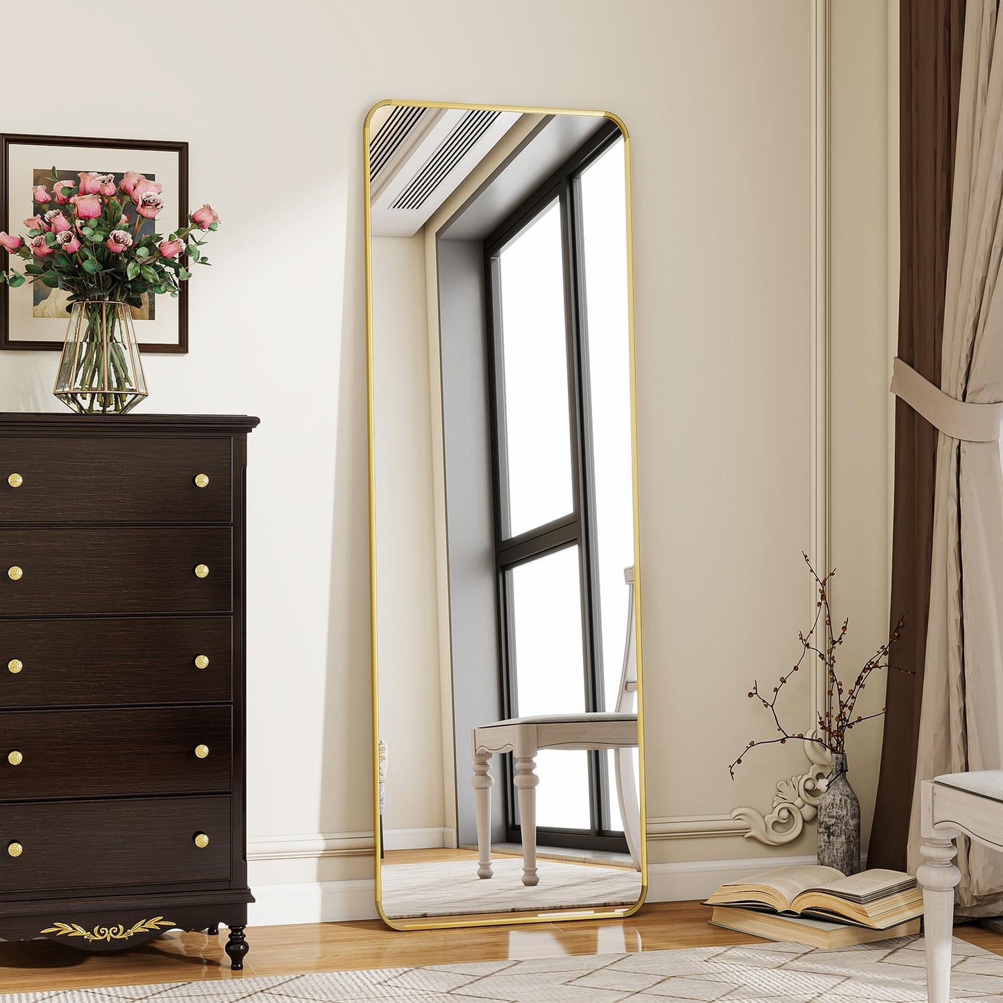 Oglinda Koonmi Full Length 52x161 cm cu rama aluminiu negru