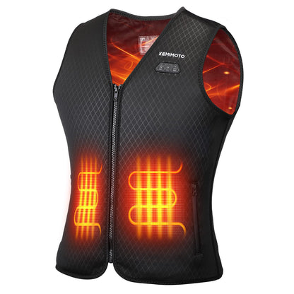 KEMIMOTO Heated Vest for Women, Heated Vest with 6 Heating Zones, 3 Adjustable Heat Settings, Electric Heating Vest Winter with USB, for Motorcycle, Outdoor, Camping, Skiing, Hiking