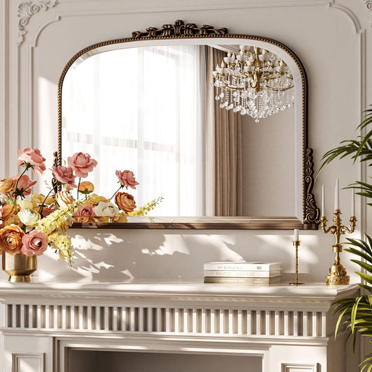 Oglinda de perete BEAUTYPEAK Arch 90x67 cm cu rama cupru vintage