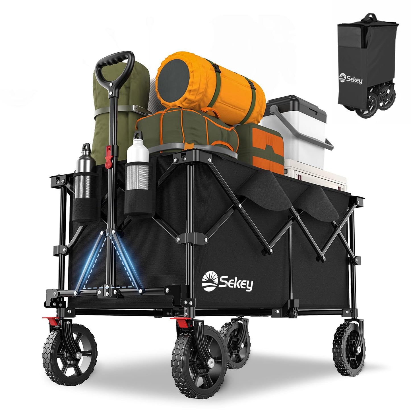 Carucior pliabil Sekey XXL Plus 200 L, 200 kg, roti off-road