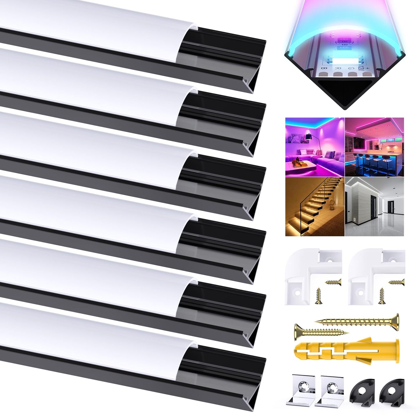 Profil LED Chesbung U-Form 10x1m Aluminiu 12V Alb Cald