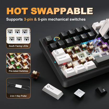 Tastatura YUNZII AL98 Wireless Mechanical RGB 8000mAh QMKVIA