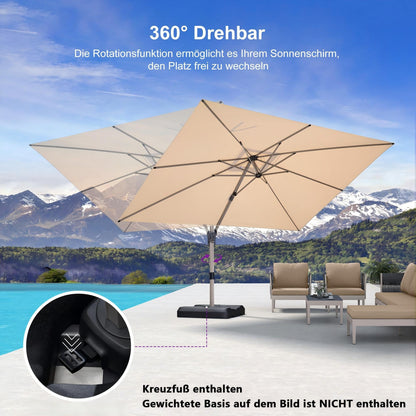 Parasol PURPLE LEAF 200x300 cm UV50+ 360 rotire maner antiderapant