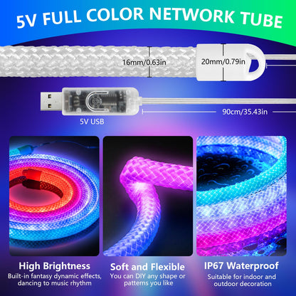 Banda LED 3M RGBIC Neon Rope Light 5V USB IP67 APP Remote