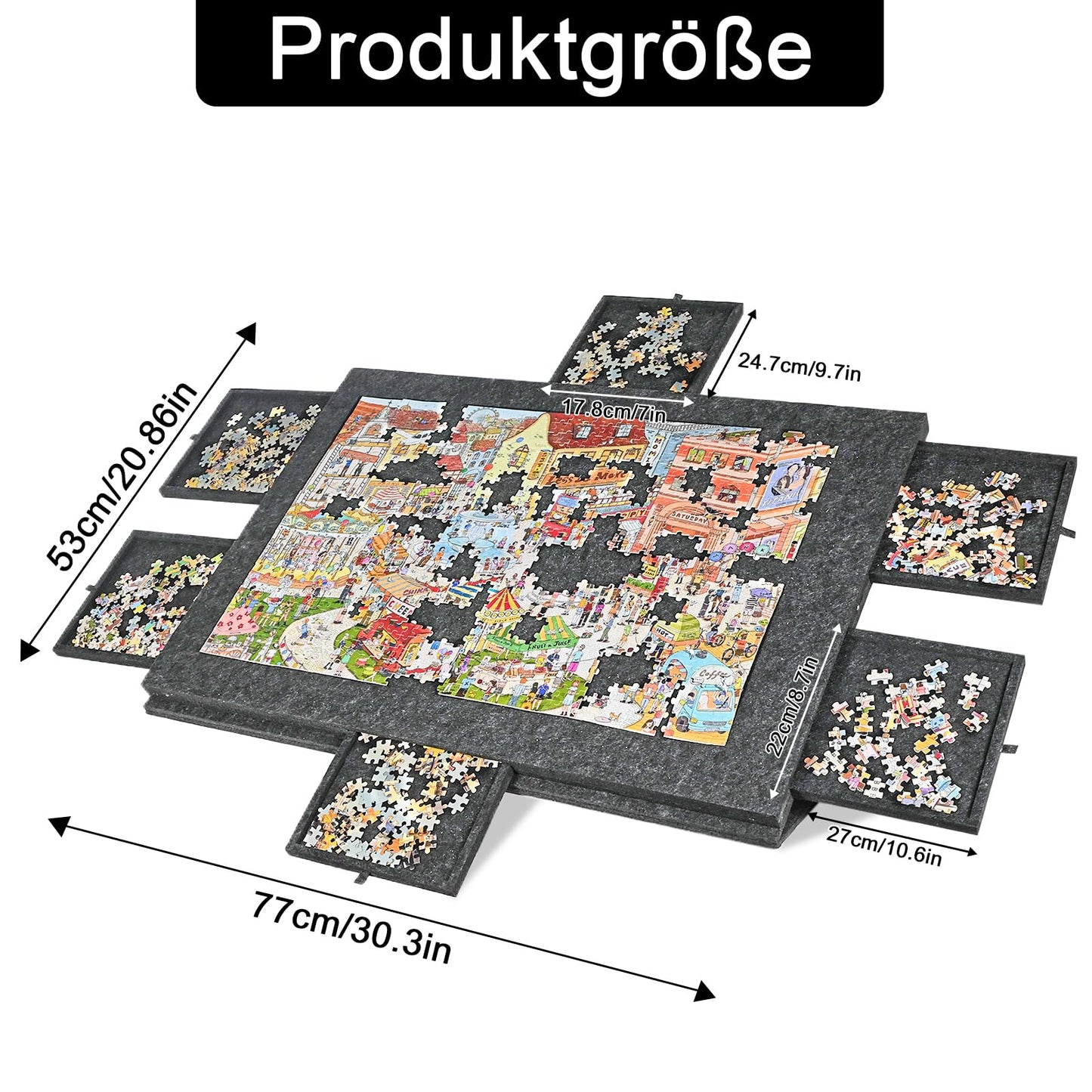 Puzzleboard Zertylre ZEY6131 2-in-1 inclinabil cu 6 sertare
