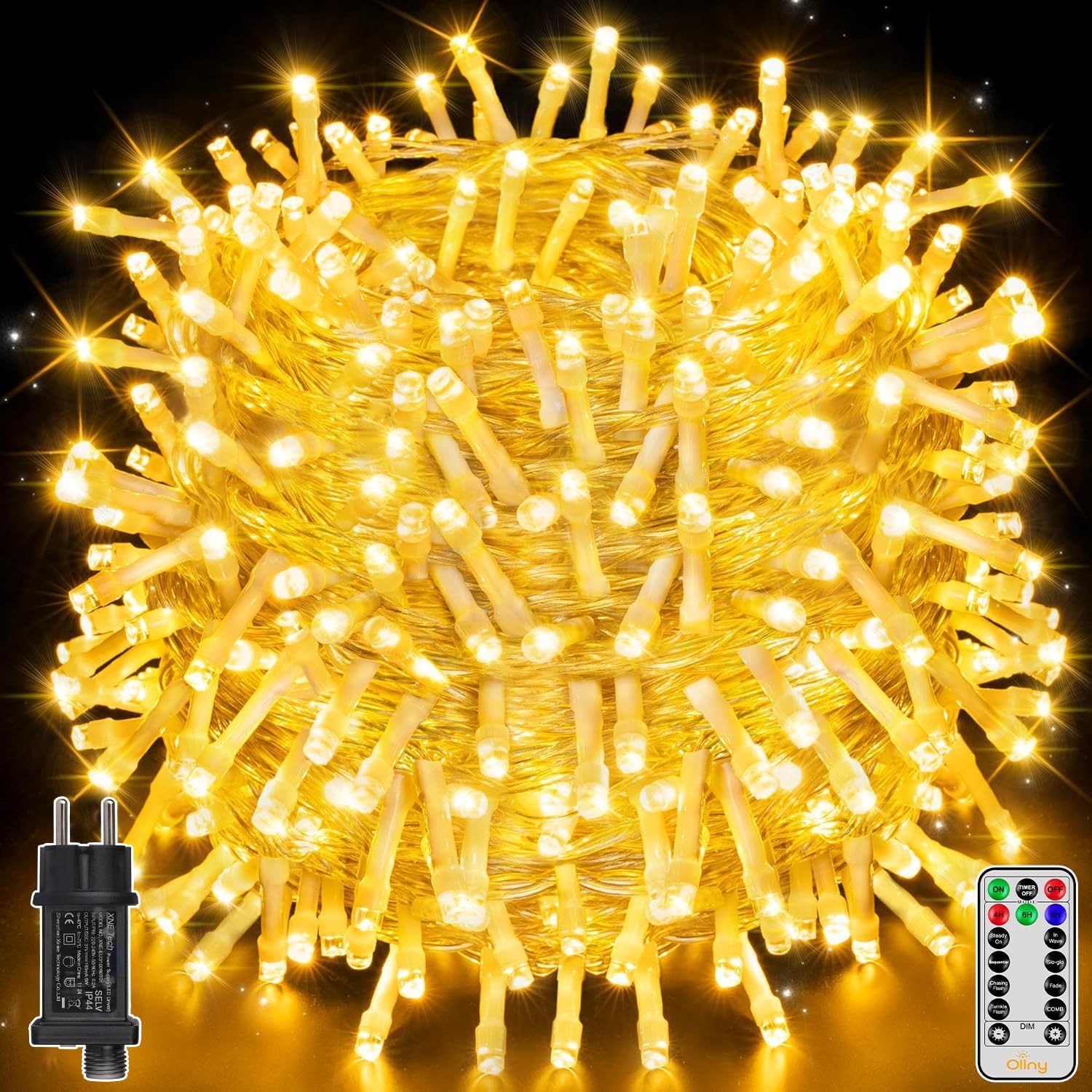 Ollny Outdoor Fairy Lights, 80 m, 800 LEDs, Christmas Lighting Outdoor 8 Modes with Remote Control Timer, Fairy Lights Long IP44 Waterproof for Christmas, Wedding, Easter, Garden (Warm White)
