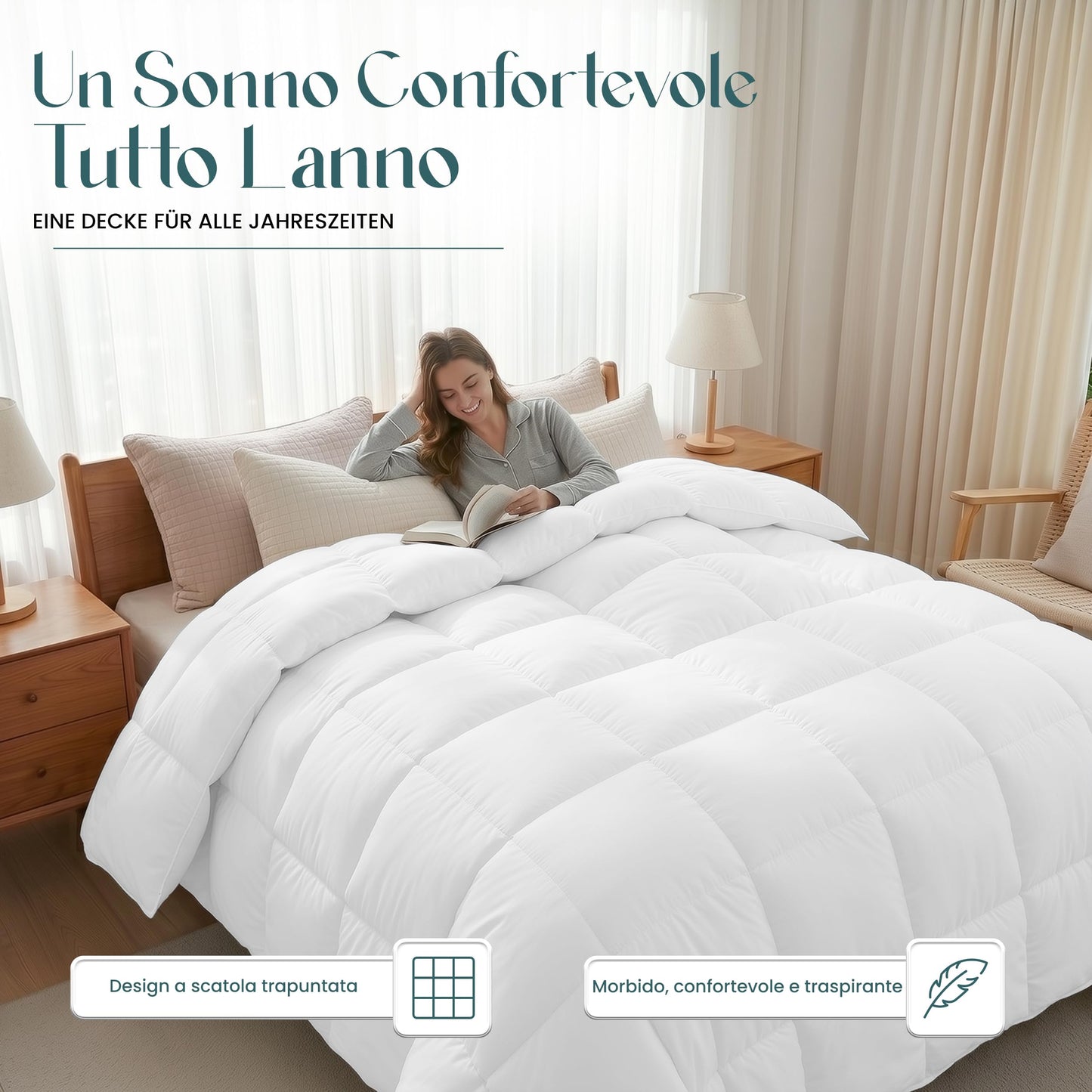 Pilota Utopia Bedding EU0021 200 x 200 cm microfibra alba