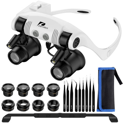 Ochelari cu Lupa Frontala Led 4 Lentile 10-25X