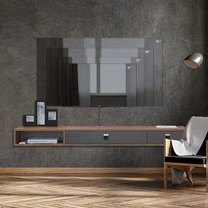 Comoda TV Suspendata din lemn 180 cm Maro Inchis - Raft Flotant Perete