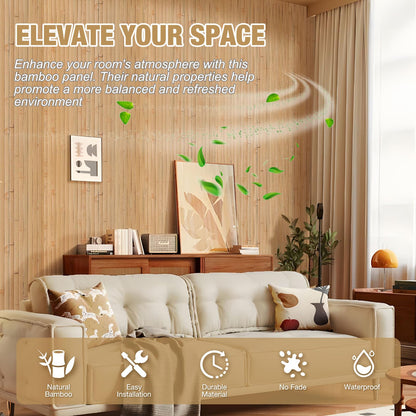 Panou perete Bamboo Wall Panel 1.2x2.4m bambus natural