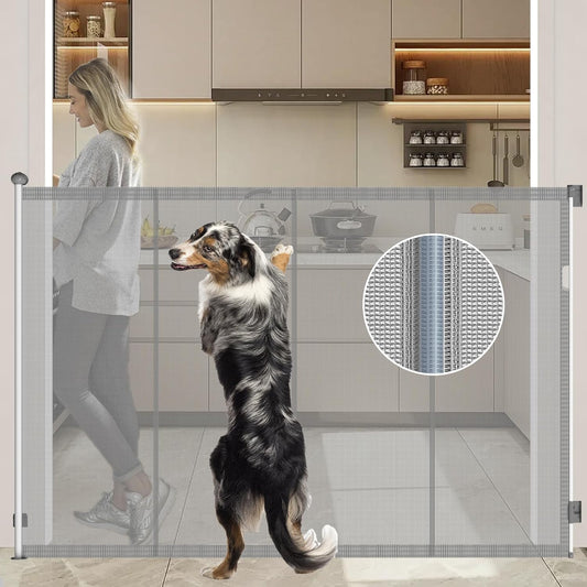 Poarta de siguranta retractabila Xifamniy pentru copii si animale, inaltime 125 cm, latime 200 cm