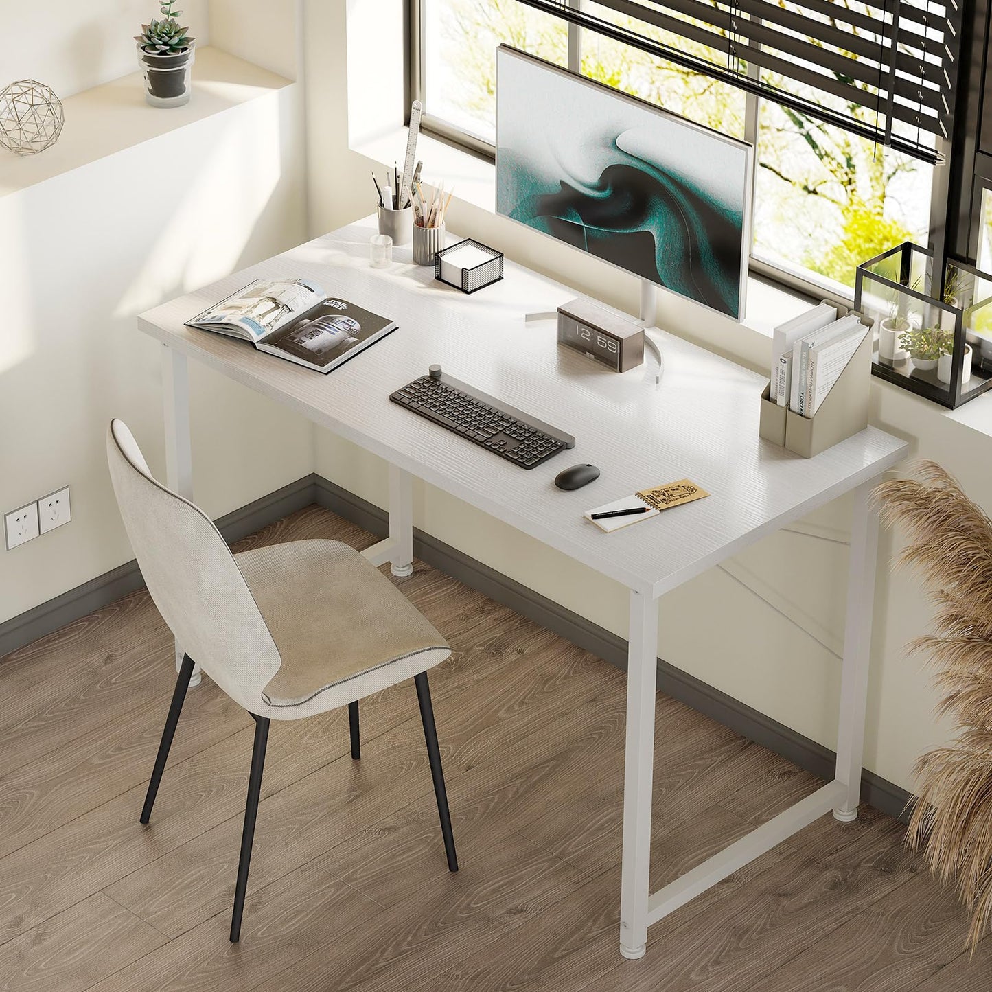 Birou ODK Small Desk 100x48 cm Alb Modern cu Sertar