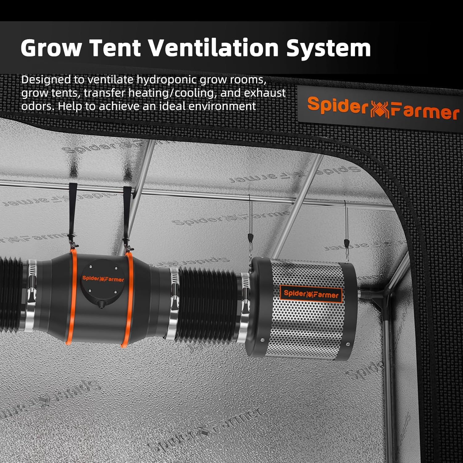 Spider Farmer Activated Carbon Filter, 150 mm/6 Inch Carbon Filter, Air Carbon Filter, Lightweight Australian Activated Carbon for Grow Tent, Odour Control, Air Washer for Pipe Fan, Air Filtration