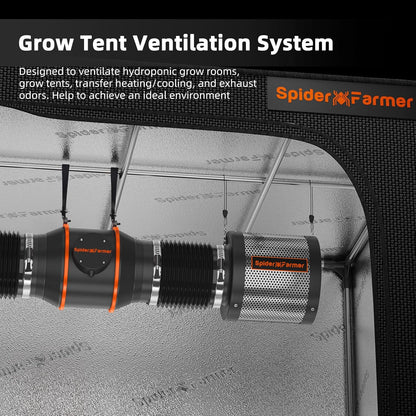 Spider Farmer Activated Carbon Filter, 150 mm/6 Inch Carbon Filter, Air Carbon Filter, Lightweight Australian Activated Carbon for Grow Tent, Odour Control, Air Washer for Pipe Fan, Air Filtration
