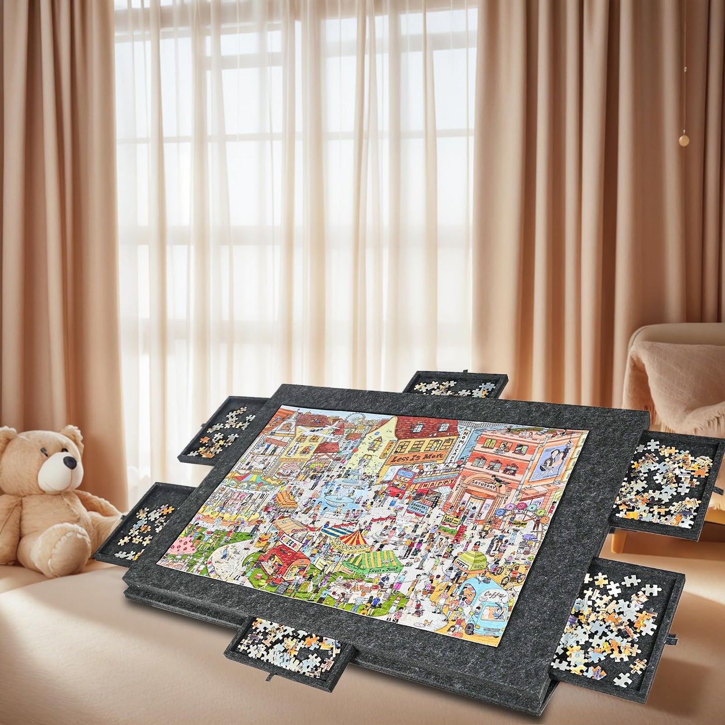 Puzzleboard Zertylre ZEY6131 2-in-1 inclinabil cu 6 sertare