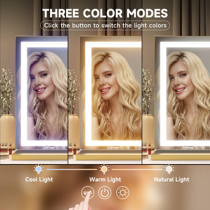 Oglinda cosmetica Hasipu 70x50 cm LED 3 moduri lumina touch