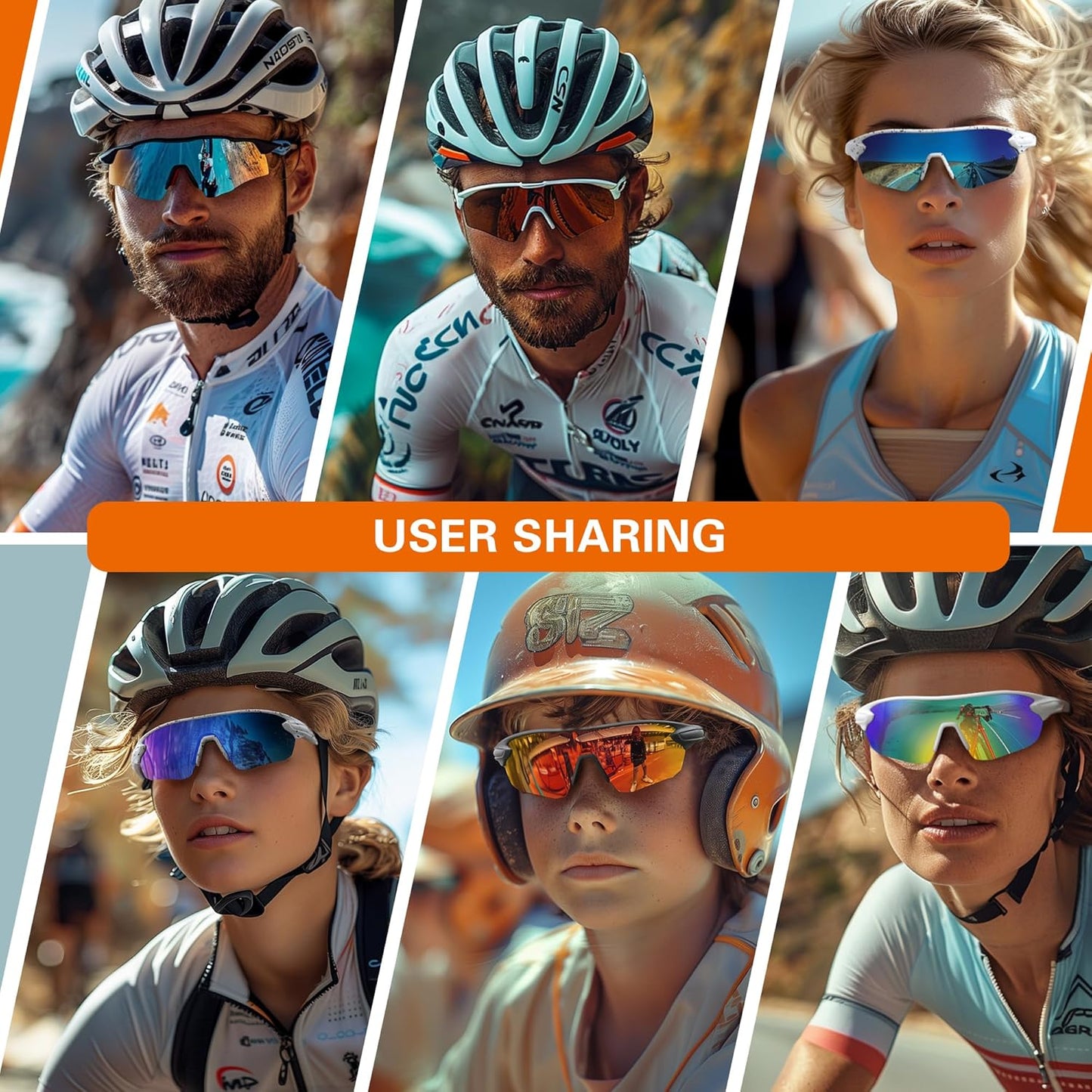suoso Cycling Glasses-Polarised-Sports Sunglasses-Running Sunglasses-Mens-Womens-Mtb Goggles-Wrap Around Sunglasses-Bike Glasses-For Motorbike Bicycle Skiing Racing