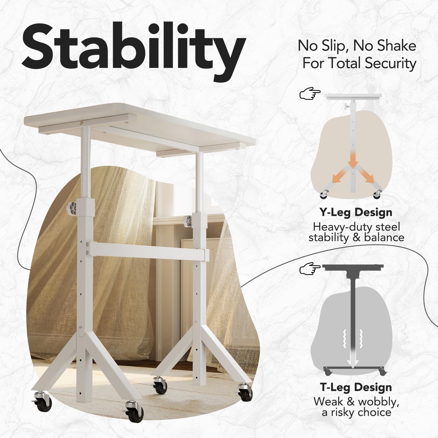 Birou HUANUO Standing Desk 80x40 cm reglabil pana la 118 cm