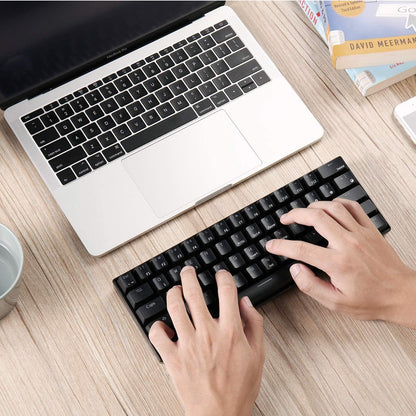 RK Royal Kludge RK61-US 2.4 GHz Wireless/Bluetooth/Wired 60% Mechanical Keyboard, 61 Keys Compact Keyboard, Hot Swappable Red Switch Gaming Keyboard with Software for Windows/Mac/Android