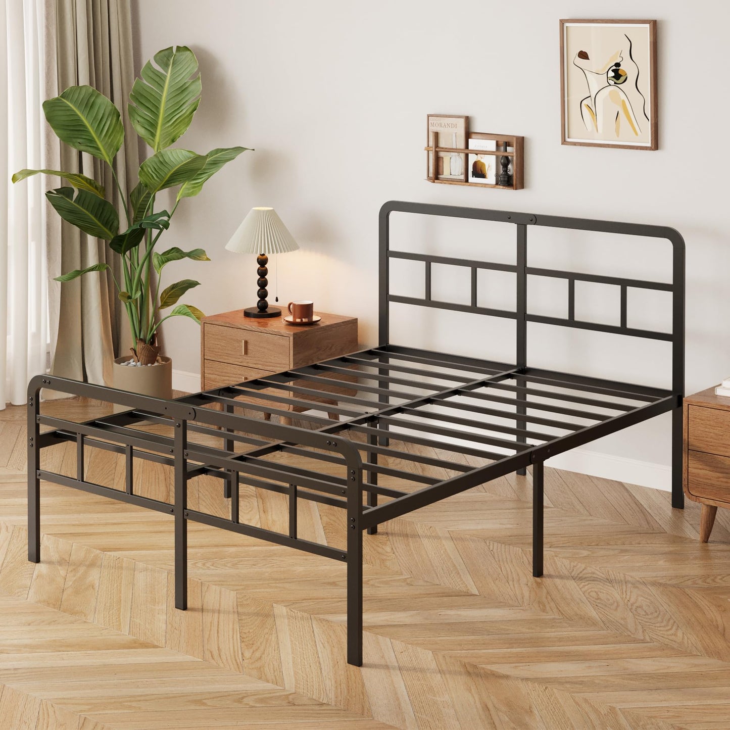Pat 200x150 Yicensen King Size Cadru Metalic 46cm Negru