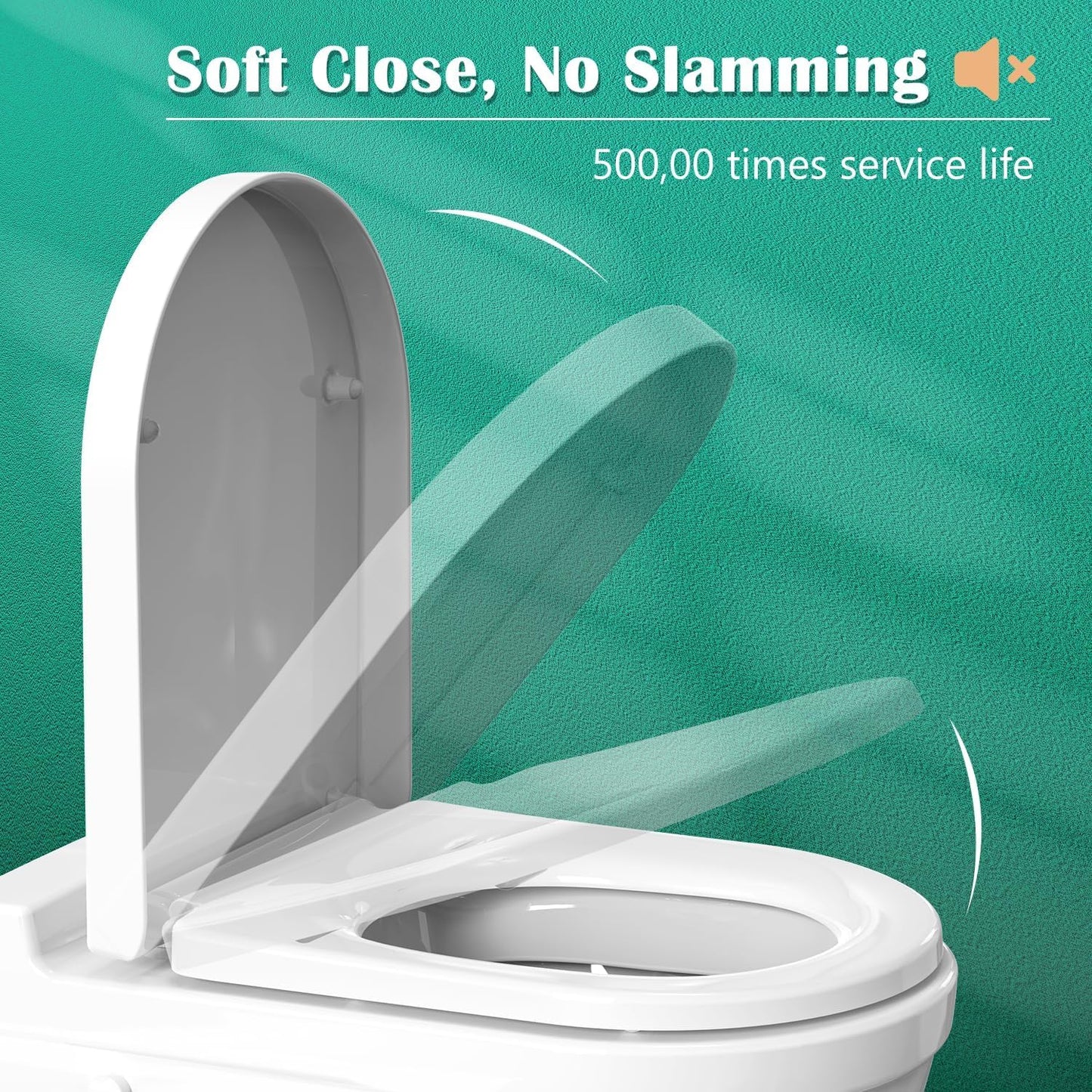 Colac WC STOREMIC D Shape Soft Close PP Alb 46.6 x 36 cm
