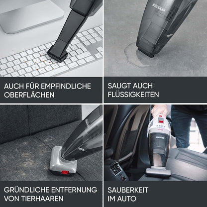 Aspirator de mana fara fir SEVERIN HV 7146 4 in 1 pentru lichide si par de animale, alb/gri/rosu