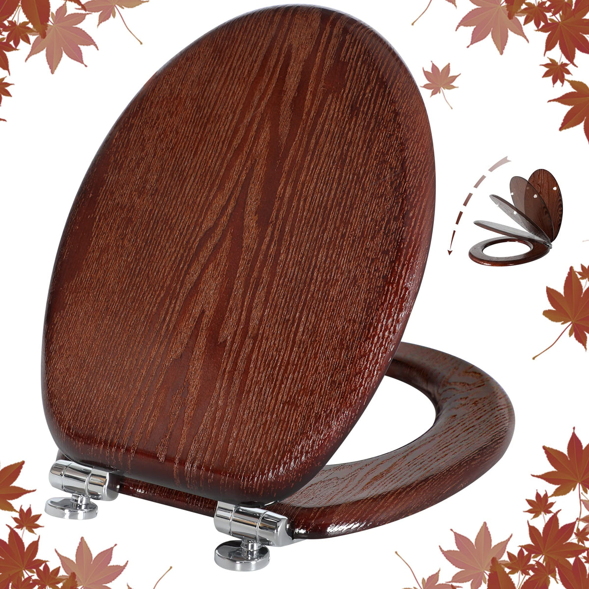 Colac WC Angel Shield Oval Lemn Inchidere Silentioasa 43x37 cm