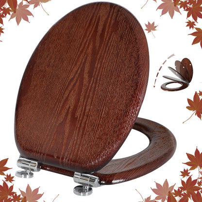 Colac WC Angel Shield Oval Lemn Inchidere Silentioasa 43x37 cm