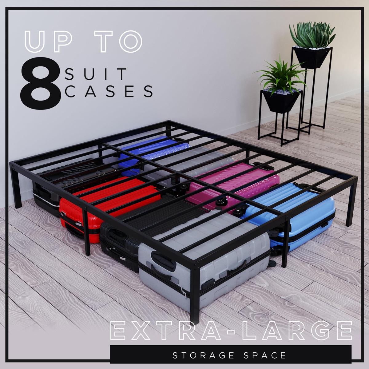 Pat Dreamzie Small Double Bed Frame Metal 120x200 cu depozitare