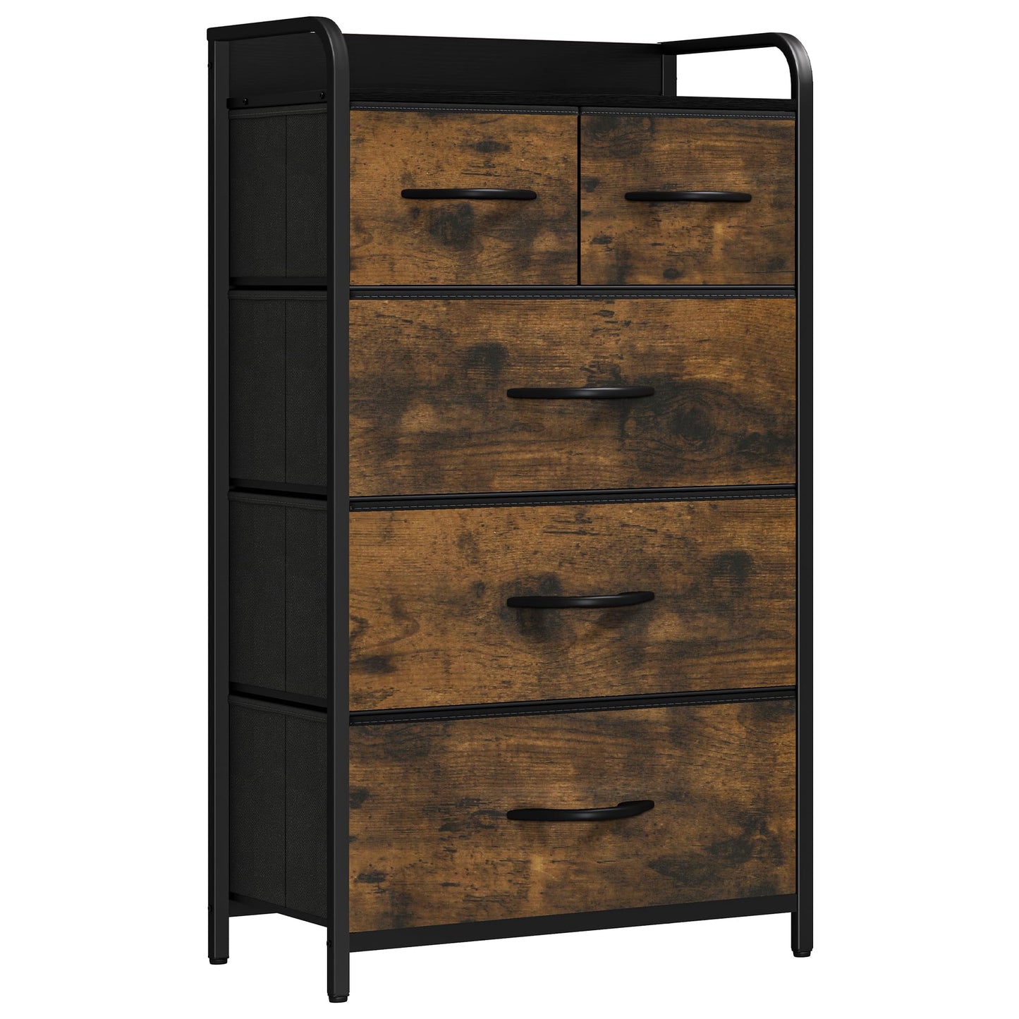 Comoda YITAHOME 5 sertare cadru metalic blat MDF 58x29x100 cm
