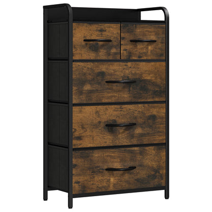 Comoda YITAHOME 5 sertare cadru metalic blat MDF 58x29x100 cm