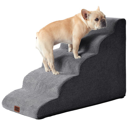 Scara pentru caini EHEYCIGA 4-Step 4 trepte fleece gri