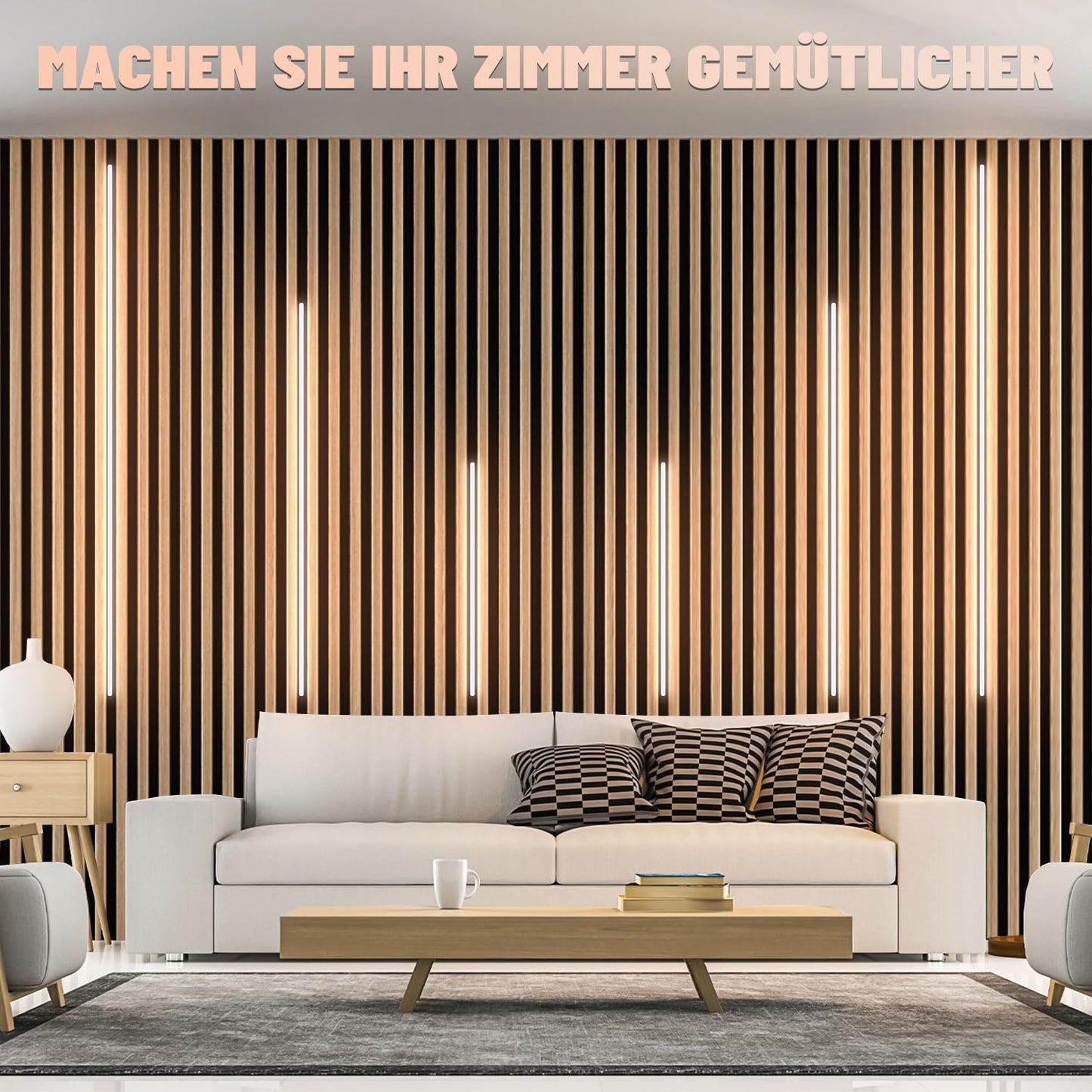 Set benzi LED Lichaser LED pentru panouri acustice 6 buc, 3000K, touch