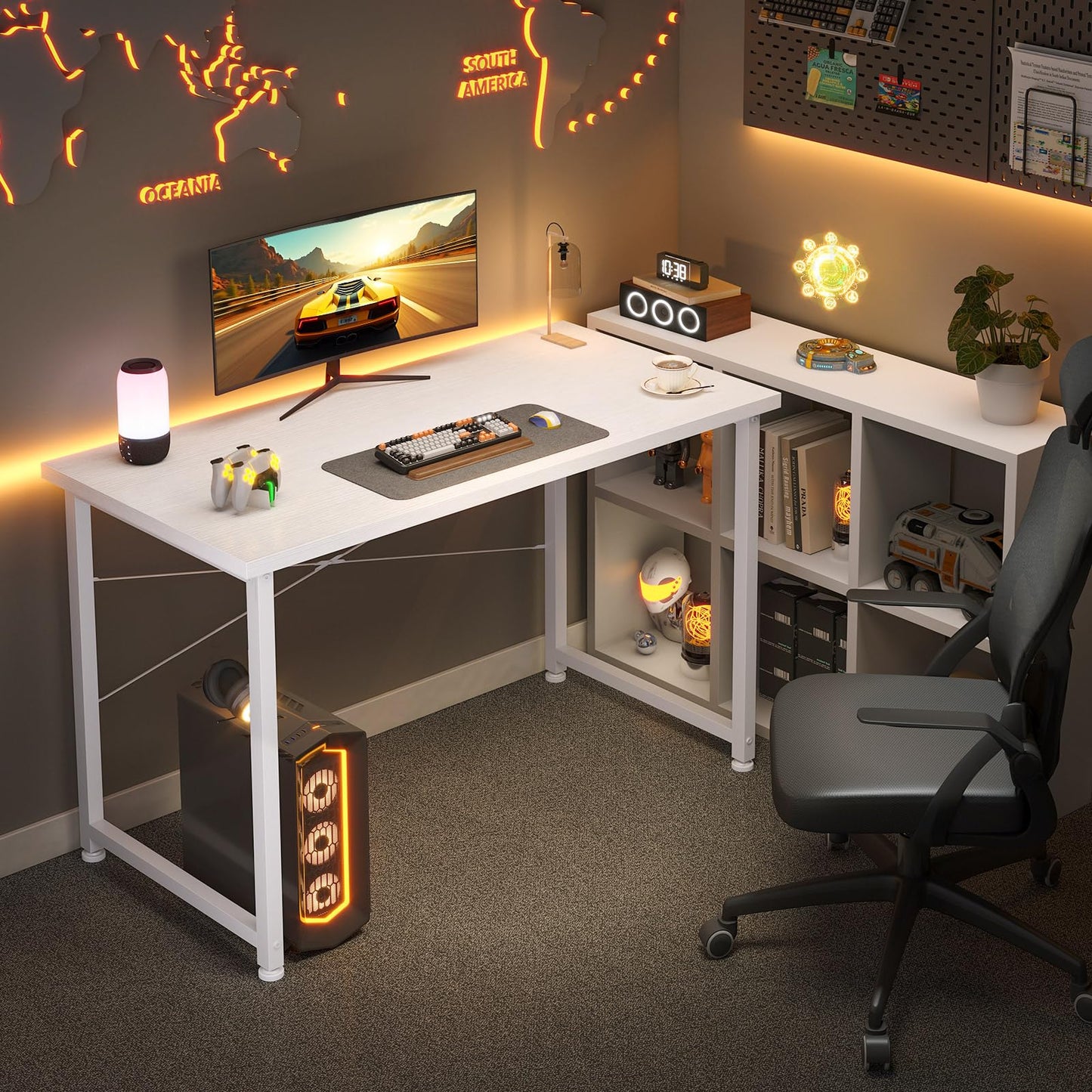 Birou ODK Small Desk 100x48 cm Alb Modern cu Sertar