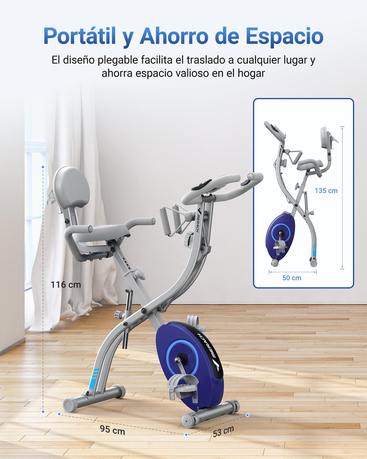 Bicicleta fitness MERACH MR-S15H1 pliabila 4 in 1 rezistenta magnetica
