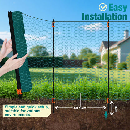 Gard mobil HIYI 120 cm plasa metalica PVC verde